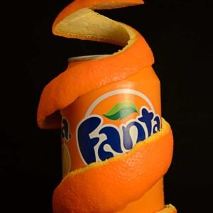 orange, soda, can