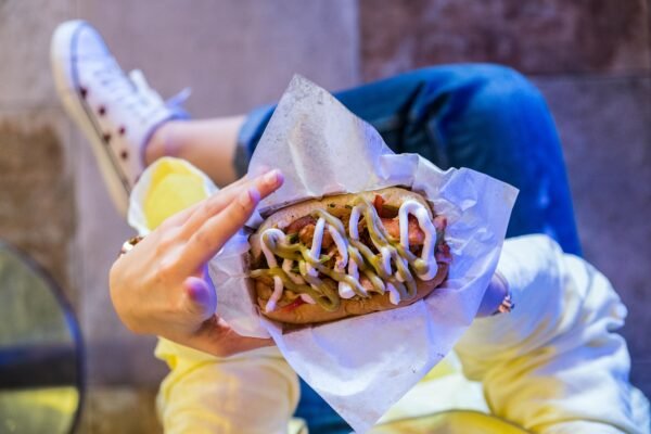 Woman Holding Burger