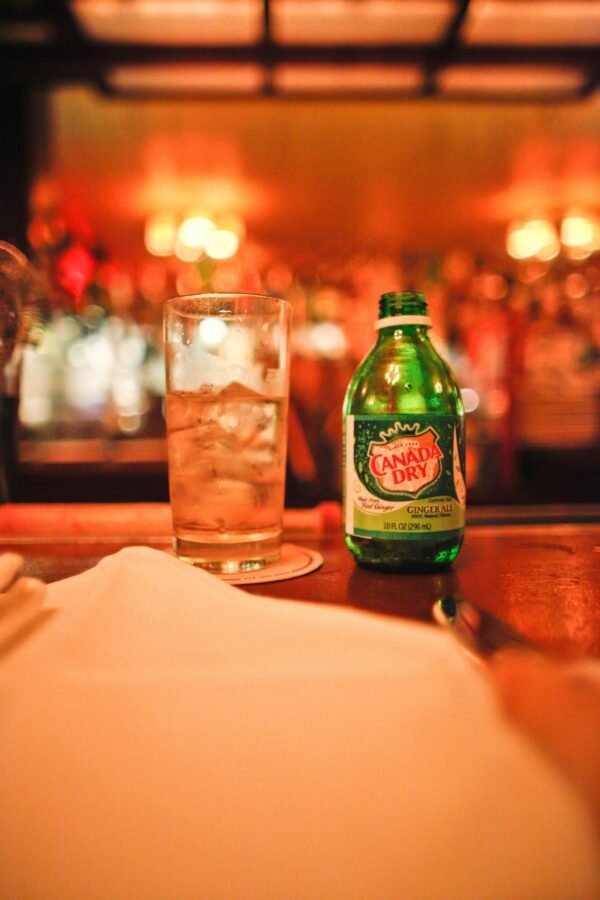 Canada Dry Bottle Beside A Drinking Glass